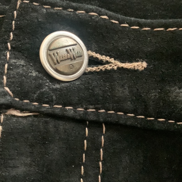 Black Genuine Suede Maxi Skirt Washable - Picture 4 of 8